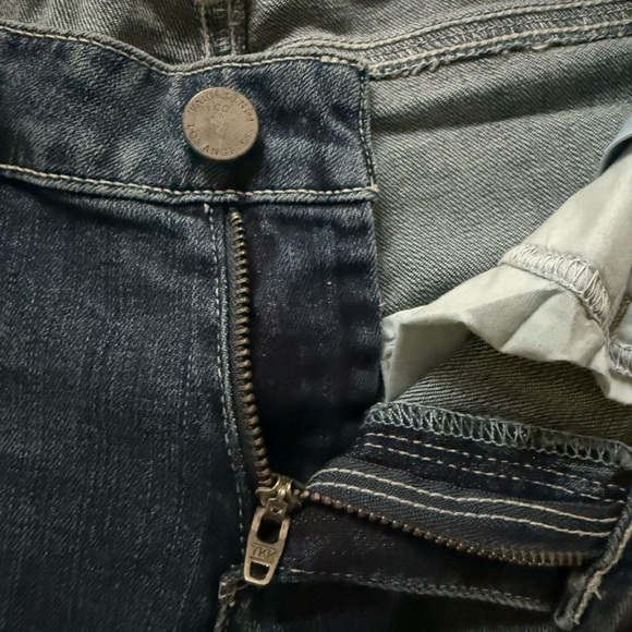 NWT PAIGE Jimmy Jimmy Crop Blue Denim Jeans Distressed Kendall Stretch 24 - Picture 6 of 9